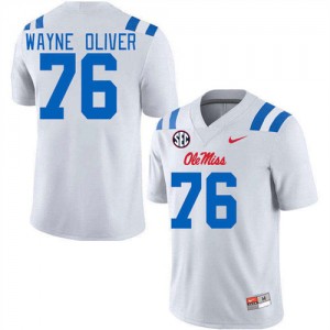 #76 John Wayne Oliver University of Mississippi White Mens Jersey Player College Football 902006-181