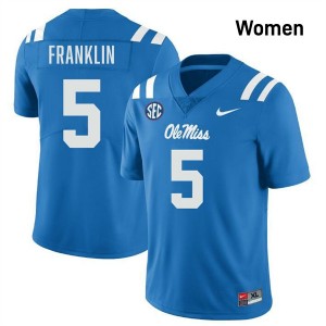 #5 Kam Franklin Ole Mississippi Powder Blue Women Jerseys Player College Football 825963-117