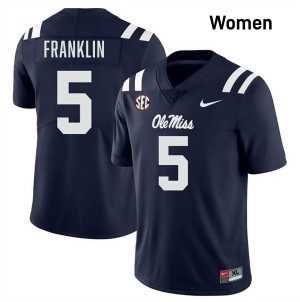 #5 Kam Franklin Mississippi Navy Women Jerseys NCAA College Football 115685-317
