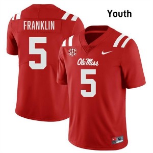 #5 Kam Franklin Ole Miss Red Youth Jerseys University College Football 805282-723