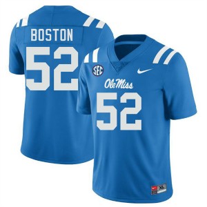 #52 Kenneth Boston Ole Mississippi Powder Blue Men's Jersey 2025-26 College Football 540091-778