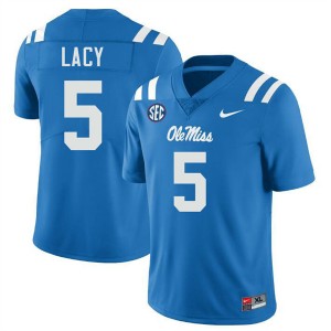 #5 Kewan Lacy Ole Mississippi Powder Blue Mens Jerseys NCAA College Football 750403-159