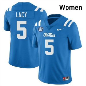 #5 Kewan Lacy Ole Miss Powder Blue Women's Jerseys Player College Football 329172-509