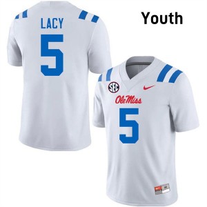 #5 Kewan Lacy Ole Miss White Youth Jerseys Limited College Football 544746-903