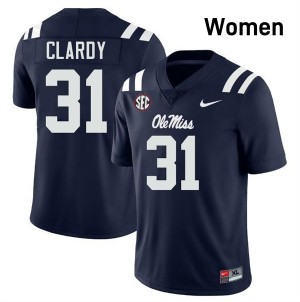 #31 Ladarian Clardy Ole Miss Navy Women's Jersey Replica College Football 539782-590