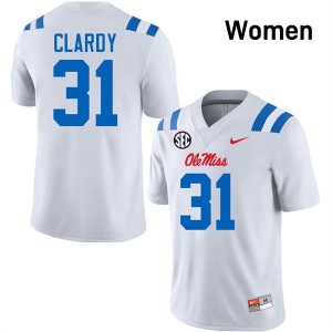 #31 Ladarian Clardy Ole Mississippi White Women Jersey Replica College Football 855295-573