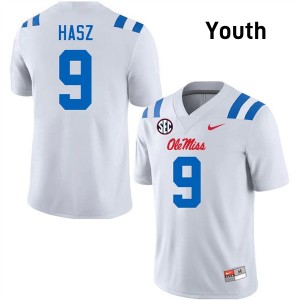 #9 Luke Hasz University of Mississippi White Youth Jersey Alumni College Football 447507-684