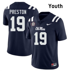 #19 MJ Preston Rebels Navy Youth Jerseys Alumni College Football 416115-342