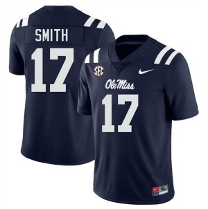 #17 Maealiuaki Smith University of Mississippi Navy Men Jersey Stitched College Football 574079-817