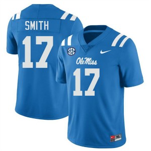 #17 Maealiuaki Smith Ole Miss Rebels Powder Blue Men's Jerseys 2025 College Football 917695-619