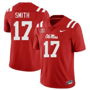 #17 Maealiuaki Smith Ole Mississippi Rebels Red Mens Jerseys Stitched College Football 236599-276
