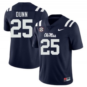#25 Maison Dunn Ole Miss Rebels Navy Men's Jersey Limited College Football 114618-187