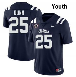 #25 Maison Dunn Mississippi Navy Youth Jersey 2025 College Football 322799-513