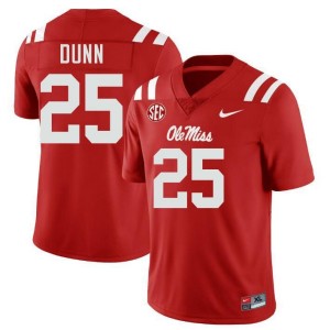 #25 Maison Dunn Ole Miss Red Men Jersey Official College Football 409958-163