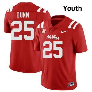 #25 Maison Dunn Ole Miss Red Youth Jerseys Alumni College Football 849356-816