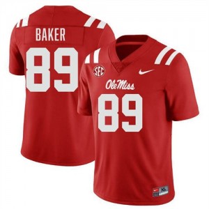 #89 Mike Baker Ole Miss Red Men Jersey NCAA College Football 537817-470