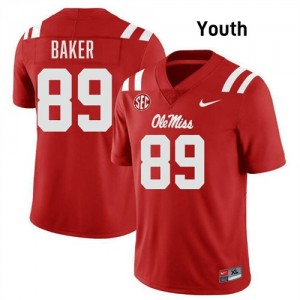 #89 Mike Baker Ole Mississippi Red Youth Jersey Player College Football 658020-603