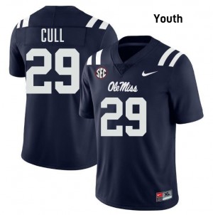 #29 Nick Cull Rebels Navy Youth Jersey University College Football 193459-920