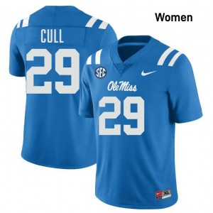 #29 Nick Cull Ole Mississippi Rebels Powder Blue Womens Jersey 2025 College Football 953782-133