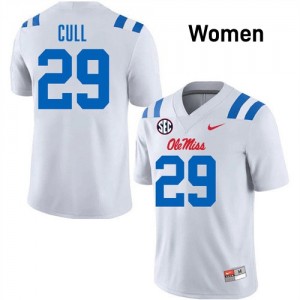 #29 Nick Cull Rebels White Women Jersey Game College Football 882940-507