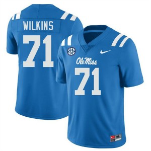 #71 PJ Wilkins Rebels Powder Blue Men Jerseys 2025 College Football 300611-233