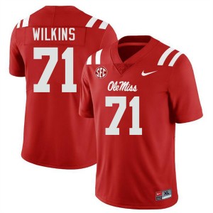 #71 PJ Wilkins Mississippi Red Men's Jerseys Embroidery College Football 771685-669
