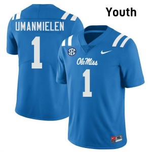 #1 Princewill Umanmielen Ole Miss Rebels Powder Blue Youth Jerseys 2025 College Football 707560-261