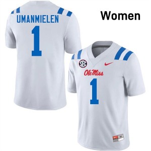 #1 Princewill Umanmielen Ole Miss White Women's Jersey Player College Football 857927-663