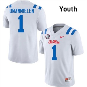#1 Princewill Umanmielen Ole Mississippi Rebels White Youth Jerseys 2025-26 College Football 576513-714