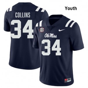 #34 Raymond Collins Ole Miss Navy Youth Jersey Player College Football 603198-394