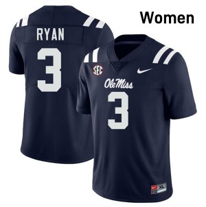 #3 Sage Ryan Ole Mississippi Navy Women's Jersey Alumni College Football 695296-462