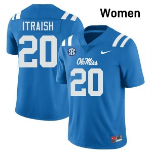 #20 Shawqi Itraish Ole Miss Powder Blue Womens Jerseys Player College Football 559474-868