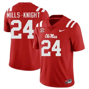 #24 Shekai Mills-Knight Rebels Red Men's Jersey Player College Football 351231-576