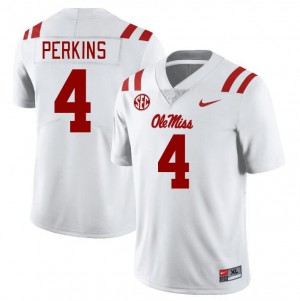 #4 Suntarine Perkins Ole Miss Rebels White Men's Jersey Limited College Football 381324-585