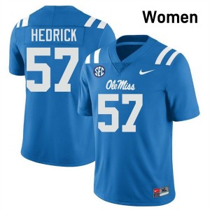 #57 TJ Hedrick Ole Mississippi Powder Blue Womens Jersey Player College Football 911550-143