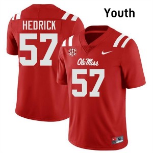 #57 TJ Hedrick Ole Miss Red Youth Jersey Official College Football 800492-970
