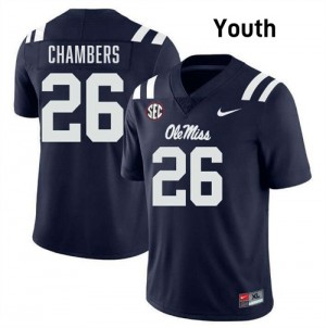 #15 Tahj Chambers Ole Miss Navy Youth Jerseys Player College Football 408328-342