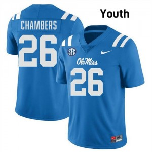 #15 Tahj Chambers Rebels Powder Blue Youth Jersey Official College Football 100379-585