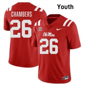 #15 Tahj Chambers Ole Mississippi Red Youth Jerseys Official College Football 684260-446