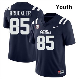 #85 Trace Bruckler Mississippi Navy Youth Jerseys Game College Football 608841-177