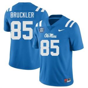 #85 Trace Bruckler Ole Mississippi Powder Blue Men Jerseys Replica College Football 635718-837