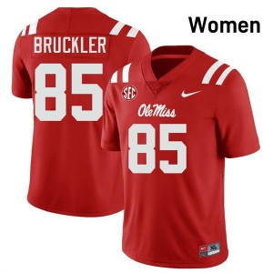 #85 Trace Bruckler Ole Miss Rebels Red Womens Jersey NCAA College Football 212043-408