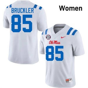 #85 Trace Bruckler Ole Miss White Women's Jerseys High School College Football 867566-945