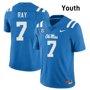 #7 Traylon Ray Ole Miss Powder Blue Youth Jerseys 2025-26 College Football 765297-188