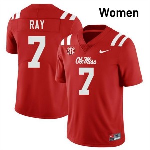 #7 Traylon Ray Ole Mississippi Red Womens Jersey High School College Football 575585-635