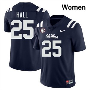 #25 Trey Hall Rebels Navy Womens Jersey NCAA College Football 862180-116