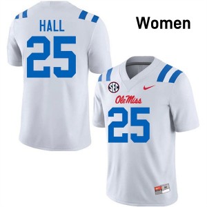#25 Trey Hall Ole Miss Rebels White Women's Jersey 2025-26 College Football 332846-785