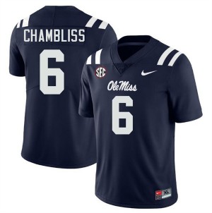 #6 Trinidad Chambliss Ole Miss Rebels Navy Men Jerseys Limited College Football 207337-773