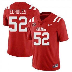 #52 Will Echoles Ole Mississippi Rebels Red Men Jerseys 2025-26 College Football 255020-471