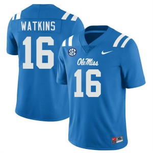 #16 Winston Watkins University of Mississippi Powder Blue Men Jersey NCAA College Football 865053-591